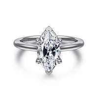 Gabriel & Co 12X6 Engagement Ring 14K White Gold Classic ER16340M6W44JJ
