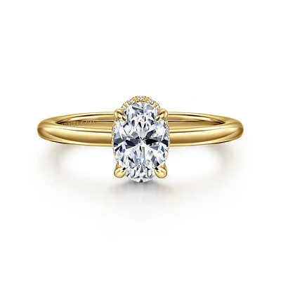 Gabriel & Co 8X5.5 Engagement Ring 14K Yellow Gold Classic ER16340O4Y44JJ