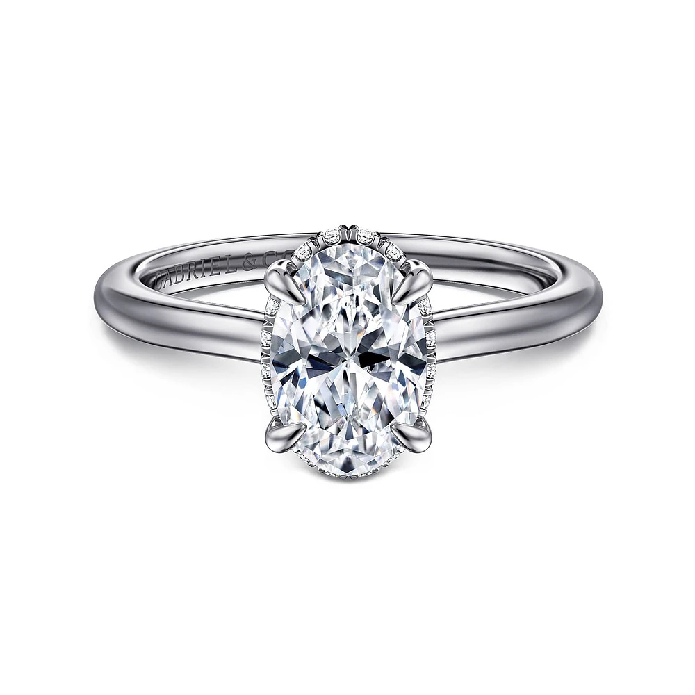 Gabriel & Co 9X6 Engagement Ring 14K White Gold Classic ER16340O6W44JJ
