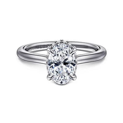 Gabriel & Co 9X6 Engagement Ring 14K White Gold Classic ER16340O6W44JJ