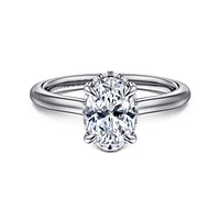 Gabriel & Co 9X6 Engagement Ring 14K White Gold Classic ER16340O6W44JJ