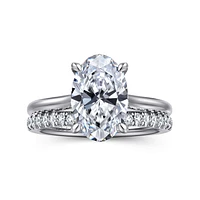 Gabriel & Co 11.5X7.5 Engagement Ring 14K White Gold Contemporary ER16355O12W4JJJ