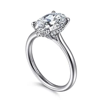 Gabriel & Co 11.5X7.5 Engagement Ring 14K White Gold Classic ER16356O12W44JJ