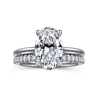 Gabriel & Co 11.5X7.5 Engagement Ring 14K White Gold Classic ER16356O12W44JJ