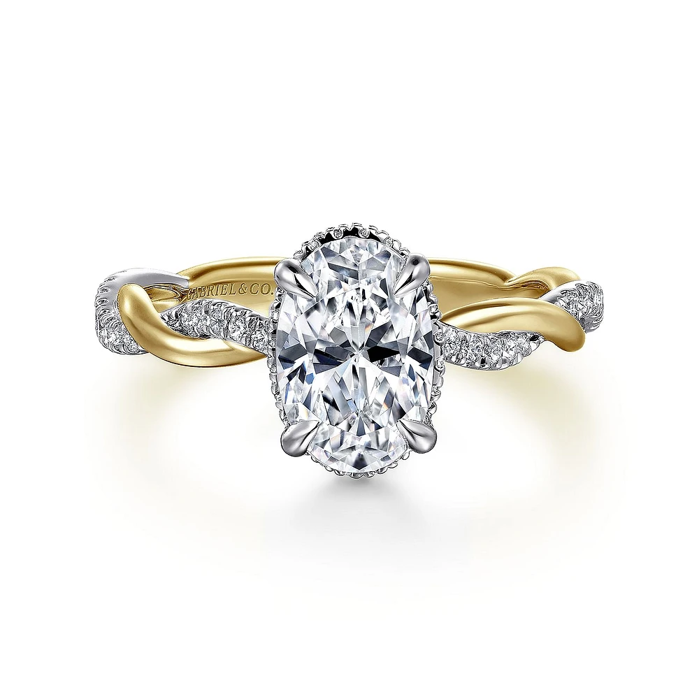 Gabriel & Co 9.0X6.0 Engagement Ring 14K Gold Contemporary ER16357O6M44JJ