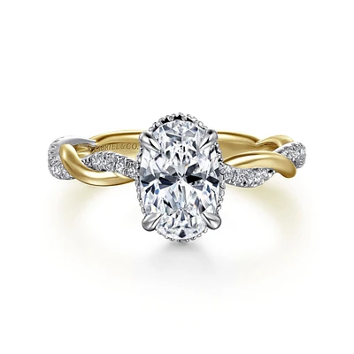 Gabriel & Co 9.0X6.0 Engagement Ring 14K Gold Contemporary ER16357O6M44JJ