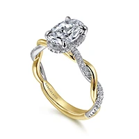 Gabriel & Co 9.0X6.0 Engagement Ring 14K Gold Contemporary ER16357O6M44JJ