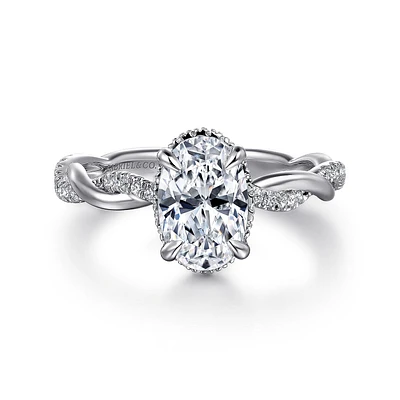 Gabriel & Co 9.0X6.0 Engagement Ring 14K White Gold Contemporary ER16357O6W44JJ
