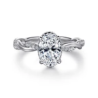 Gabriel & Co 9.0X6.0 Engagement Ring 14K White Gold Contemporary ER16357O6W44JJ