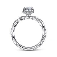 Gabriel & Co 9.0X6.0 Engagement Ring 14K White Gold Contemporary ER16357O6W44JJ