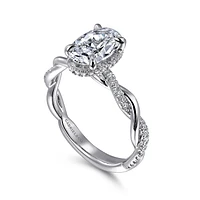 Gabriel & Co 9.0X6.0 Engagement Ring 14K White Gold Contemporary ER16357O6W44JJ