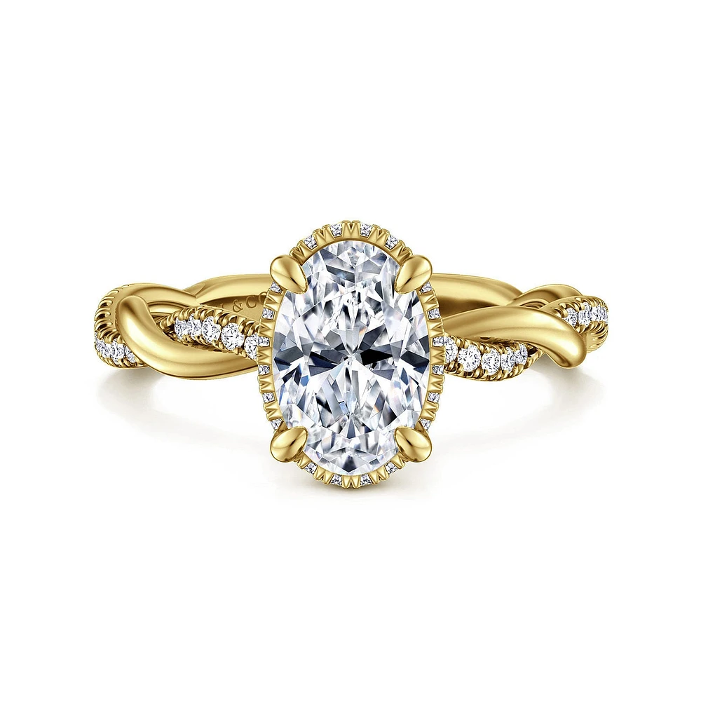 Gabriel & Co 9.0X6.0 Engagement Ring 14K Yellow Gold Contemporary ER16357O6Y44JJ