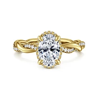 Gabriel & Co 9.0X6.0 Engagement Ring 14K Yellow Gold Contemporary ER16357O6Y44JJ