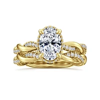 Gabriel & Co 9.0X6.0 Engagement Ring 14K Yellow Gold Contemporary ER16357O6Y44JJ