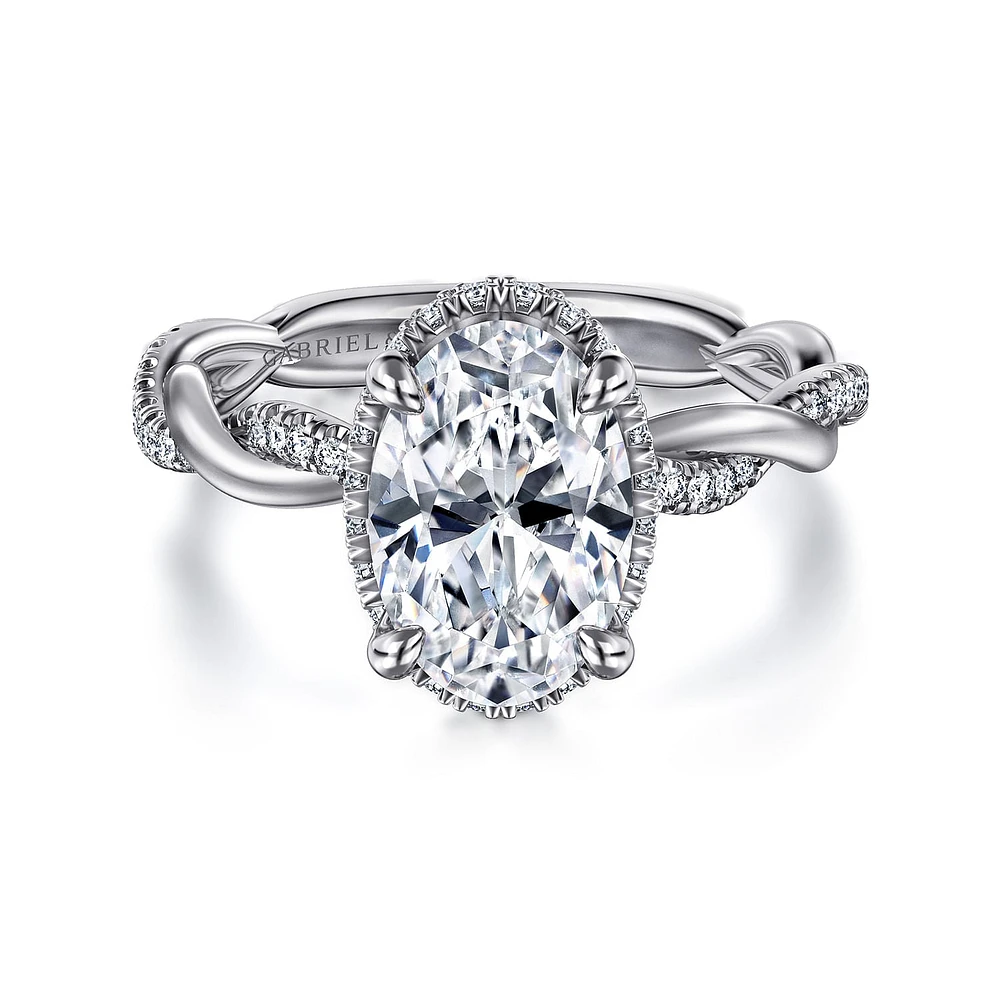 Gabriel & Co 10.5X7 Engagement Ring 14K White Gold Contemporary ER16357O8W44JJ