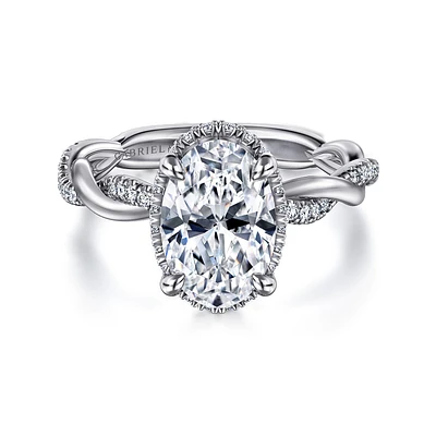 Gabriel & Co 10.5X7 Engagement Ring 14K White Gold Contemporary ER16357O8W44JJ