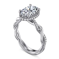 Gabriel & Co 10.5X7 Engagement Ring 14K White Gold Contemporary ER16357O8W44JJ