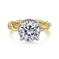 Gabriel & Co 9 Engagement Ring 14K Gold Contemporary ER16357R12M44JJ