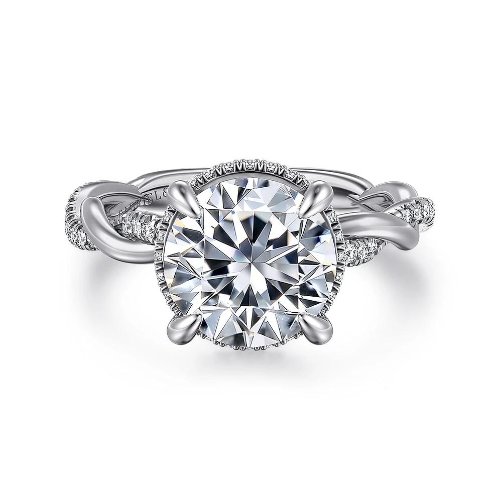 Gabriel & Co 9 Engagement Ring 14K White Gold Contemporary ER16357R12W44JJ