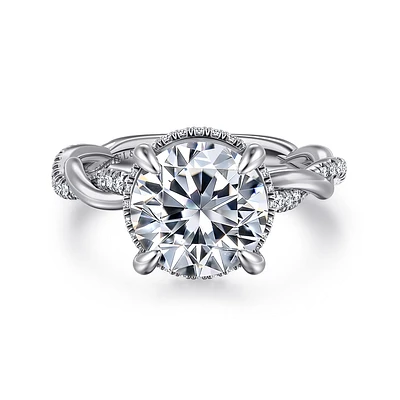Gabriel & Co 9 Engagement Ring 14K White Gold Contemporary ER16357R12W44JJ