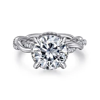 Gabriel & Co 9 Engagement Ring 14K White Gold Contemporary ER16357R12W44JJ