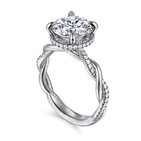 Gabriel & Co 9 Engagement Ring 14K White Gold Contemporary ER16357R12W44JJ