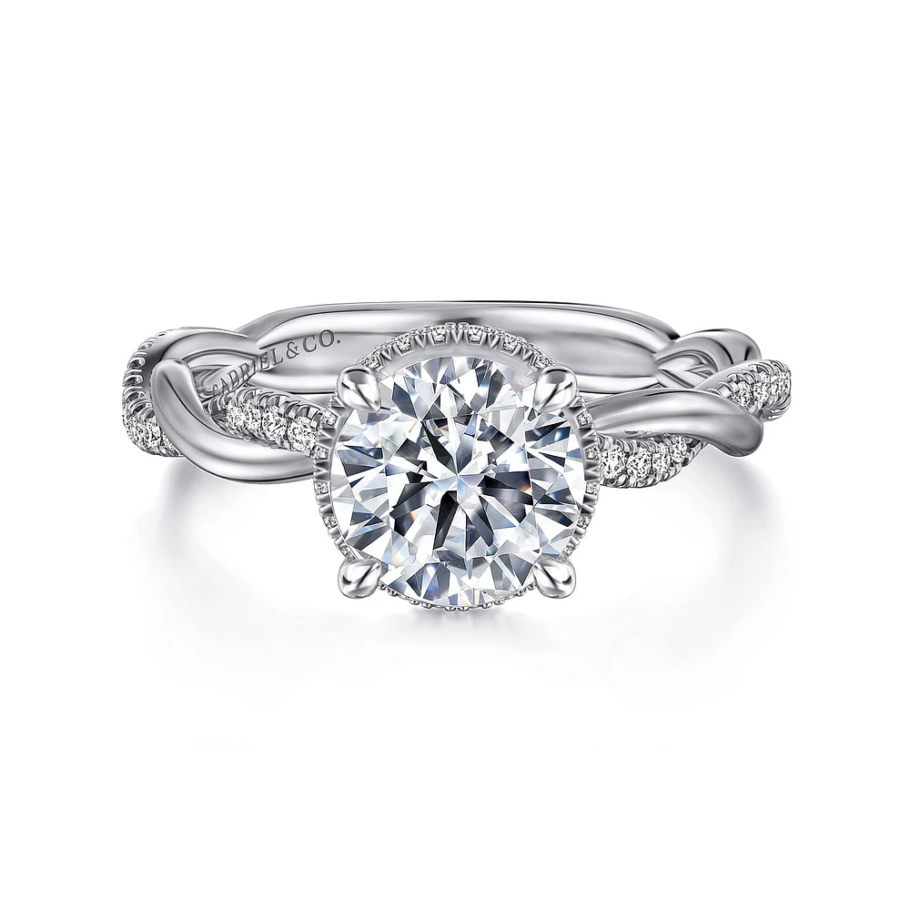 Gabriel & Co 7.4 Engagement Ring 14K White Gold Contemporary ER16357R6W44JJ