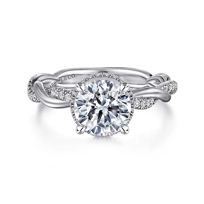 Gabriel & Co 7.4 Engagement Ring 14K White Gold Contemporary ER16357R6W44JJ