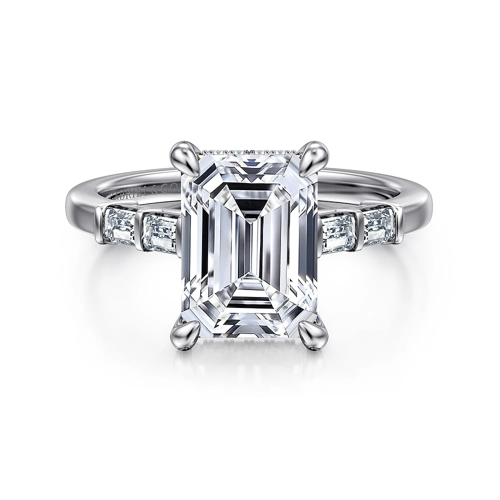 Gabriel & Co 9.5X7 Engagement Ring 14K White Gold Contemporary ER16423E12W44JJ