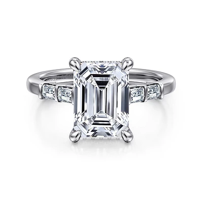 Gabriel & Co 9.5X7 Engagement Ring 14K White Gold Contemporary ER16423E12W44JJ