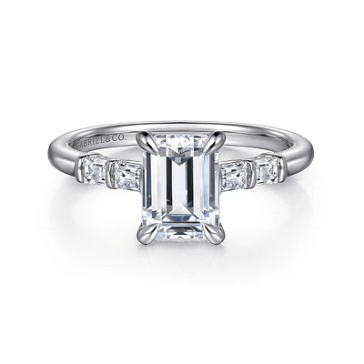 Gabriel & Co 7.5X5.5 Engagement Ring 14K White Gold Contemporary ER16423E6W44JJ