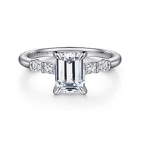 Gabriel & Co 7.5X5.5 Engagement Ring 14K White Gold Contemporary ER16423E6W44JJ