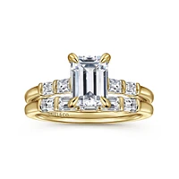 Gabriel & Co 7.5X5.5 Engagement Ring 14K Yellow Gold Contemporary ER16423E6Y44JJ