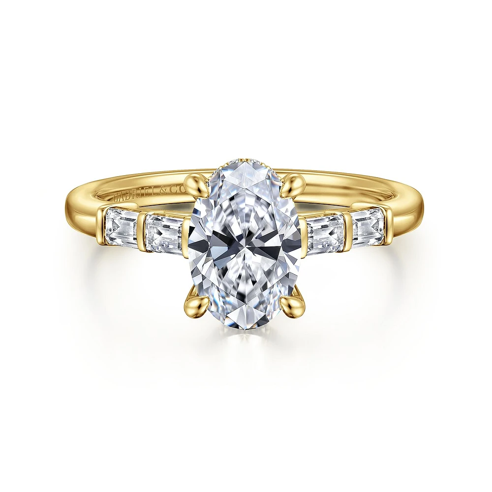 Gabriel & Co 9X6 Engagement Ring 14K Yellow Gold Contemporary ER16423O6Y44JJ