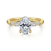 Gabriel & Co 9X6 Engagement Ring 14K Yellow Gold Contemporary ER16423O6Y44JJ