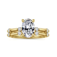 Gabriel & Co 9X6 Engagement Ring 14K Yellow Gold Contemporary ER16431O6Y44JJ