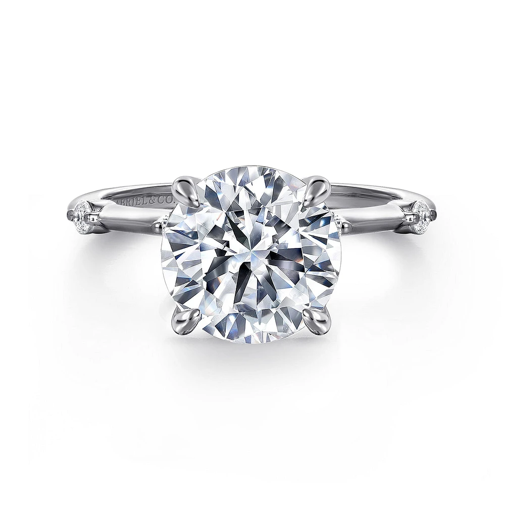 Gabriel & Co 9 Engagement Ring 14K White Gold Contemporary ER16431R12W44JJ