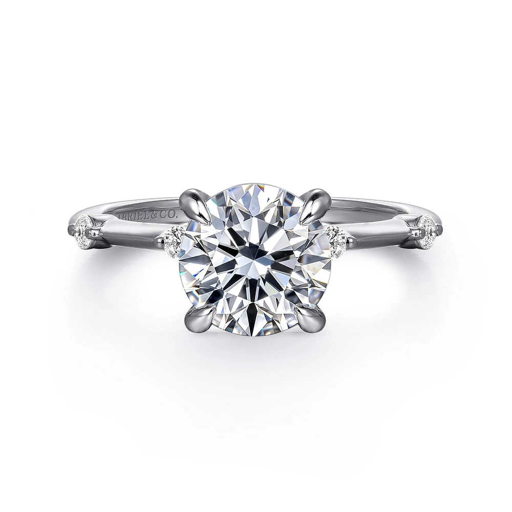 Gabriel & Co 8 Engagement Ring 14K White Gold Contemporary ER16431R8W44JJ