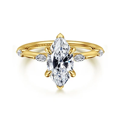 Gabriel & Co 12X6 Engagement Ring 14K Yellow Gold Starlight ER16432M6Y43JJ