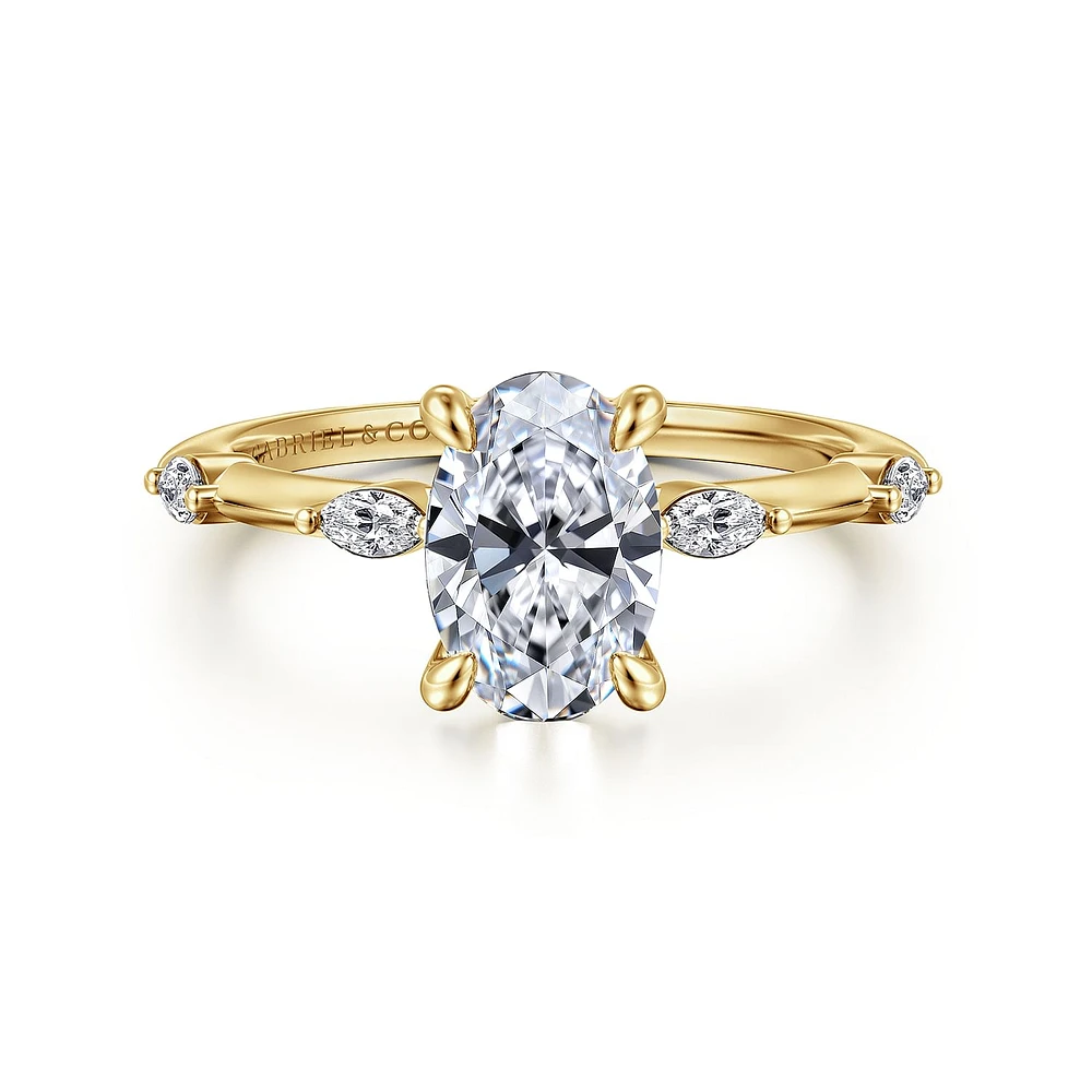 Gabriel & Co 9X6 Engagement Ring 14K Yellow Gold Starlight ER16432O6Y43JJ