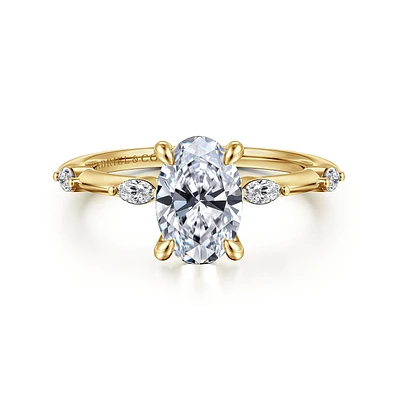 Gabriel & Co 9X6 Engagement Ring 14K Yellow Gold Starlight ER16432O6Y43JJ