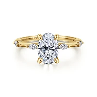 Gabriel & Co 9X6 Engagement Ring 14K Yellow Gold Starlight ER16432O6Y43JJ