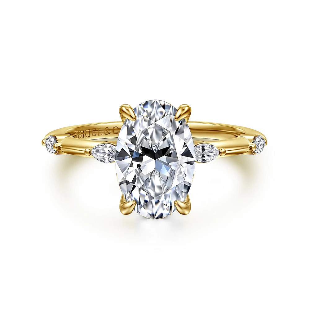 Gabriel & Co 10.5X7 Engagement Ring 14K Yellow Gold Starlight ER16432O8Y43JJ