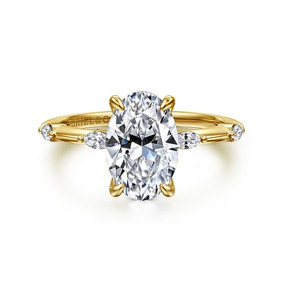 Gabriel & Co 10.5X7 Engagement Ring 14K Yellow Gold Starlight ER16432O8Y43JJ