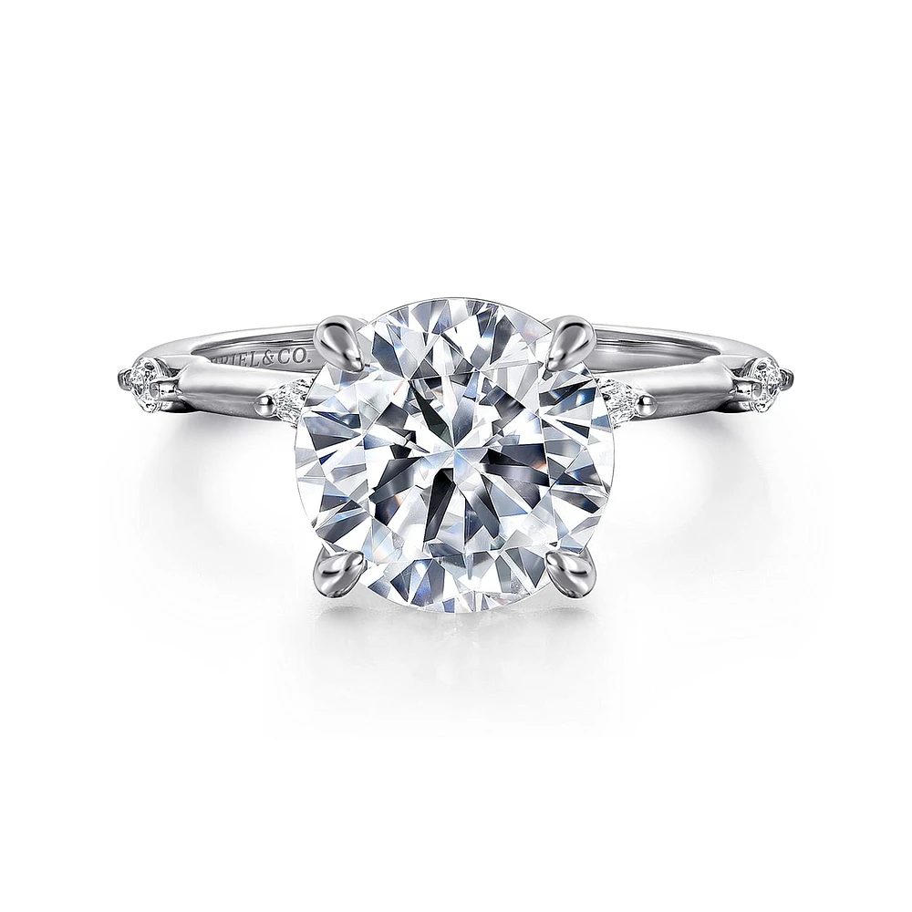 Gabriel & Co 9 Engagement Ring 14K White Gold Starlight ER16432R12W43JJ