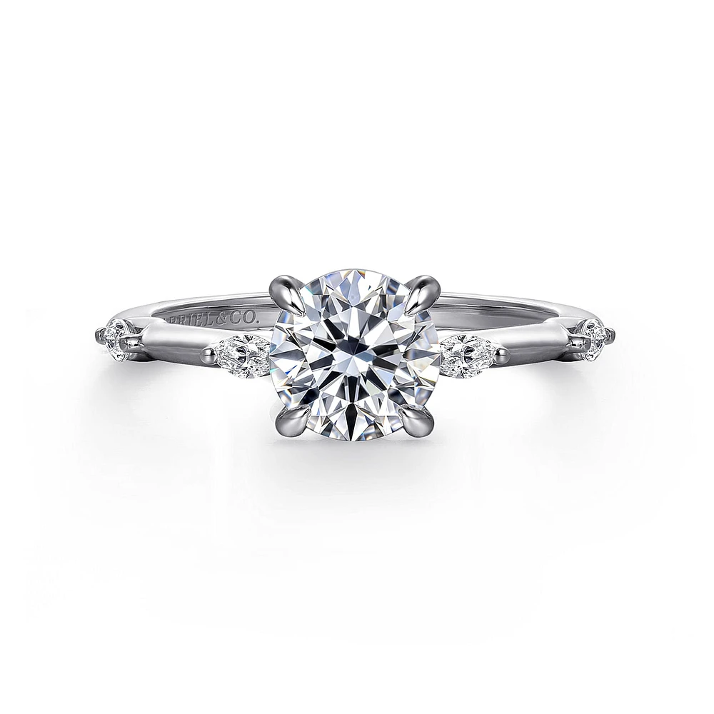 Gabriel & Co 6.5 Engagement Ring 14K White Gold Starlight ER16432R4W43JJ