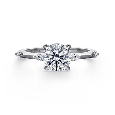 Gabriel & Co 6.5 Engagement Ring 14K White Gold Starlight ER16432R4W43JJ