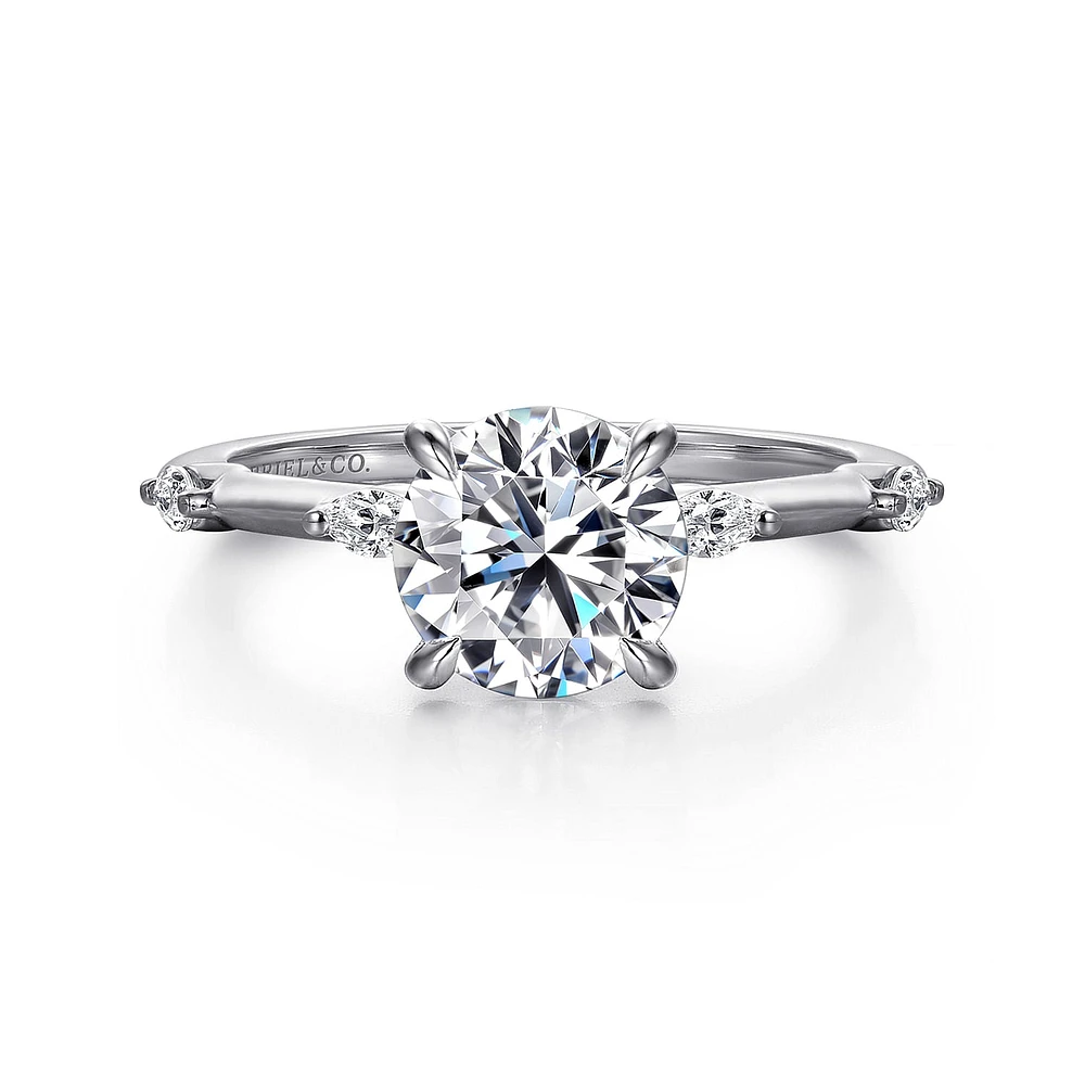 Gabriel & Co 7.4 Engagement Ring 14K White Gold Starlight ER16432R6W43JJ