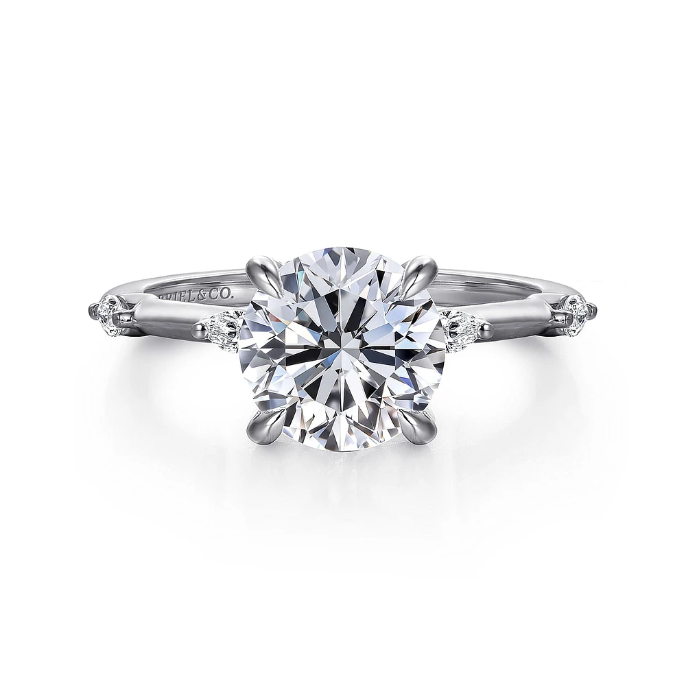 Gabriel & Co 8 Engagement Ring 14K White Gold Starlight ER16432R8W43JJ