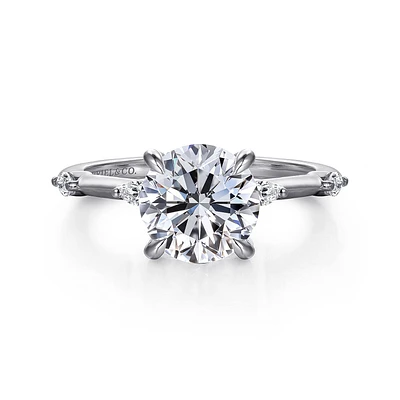 Gabriel & Co 8 Engagement Ring 14K White Gold Starlight ER16432R8W43JJ
